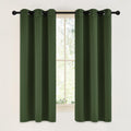 NICETOWN Dark Green Blackout Cafe Satin Curtains for Small Windows, 42" Wide by 63" Long, 2 Panels, Grommet Noise Reducing Faux Silk…