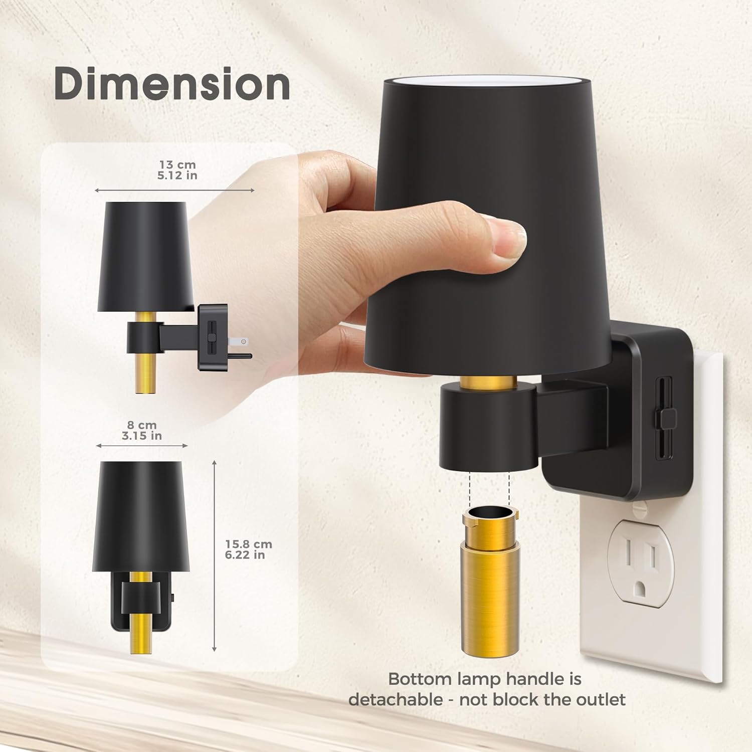 Briignite Night Light, Dimmable Night Lights Plug into Wall, Dusk to Dawn Sensor, Daylight White 5000K, 0-100LM, Plug in NightLight…