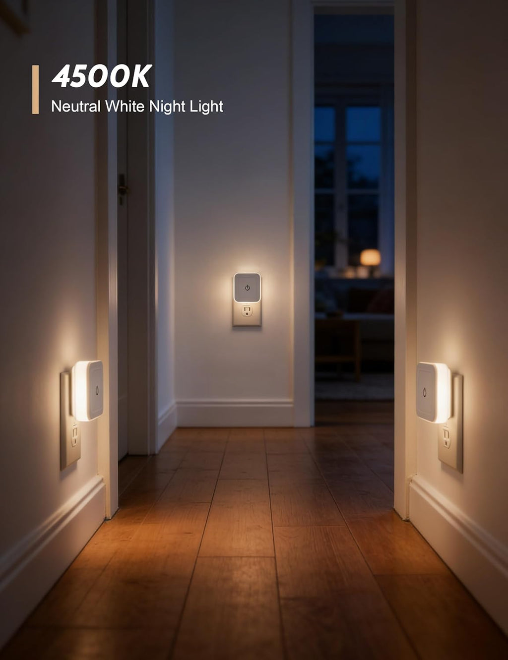 Sujeet Modern Night Light, 1-50LM Stepless Dimming LED Night Light with 3CCT (3000K/4500K/6500K), Night Lights Plug into Wall Night Light f…