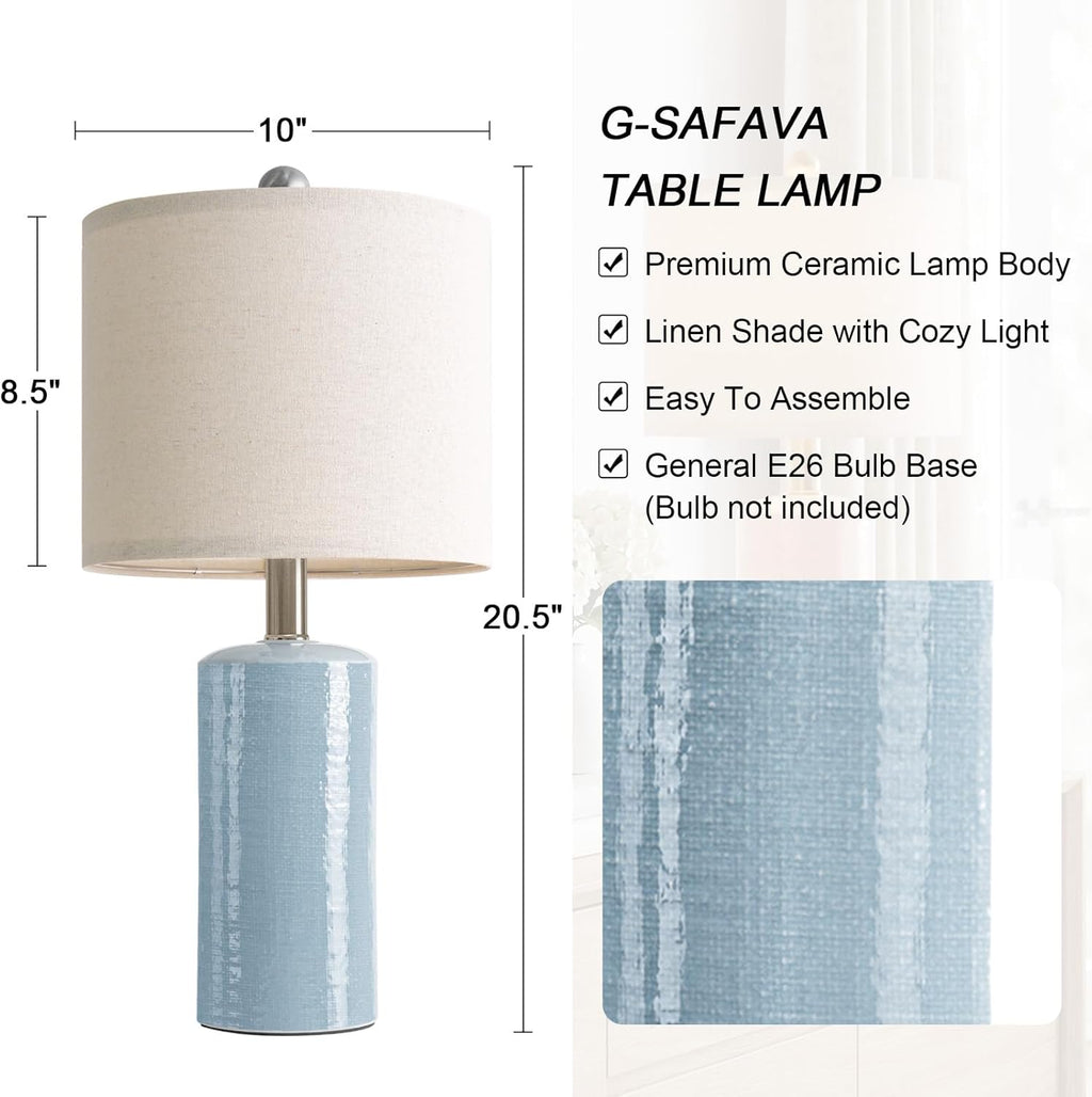 G-SAFAVA 20.5" Small Table Lamps for Living Room Lamp Set of 2 Ceramic Lamps for Bedroom Bedside Lamps Modern Boho Lamps for Night Stands…