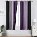 Estelartextiler Estelar Textiler Black and Purple Ombre Blackout Curtains for Bedroom, Full Room Darkening Grommet Curtains for Living Room…