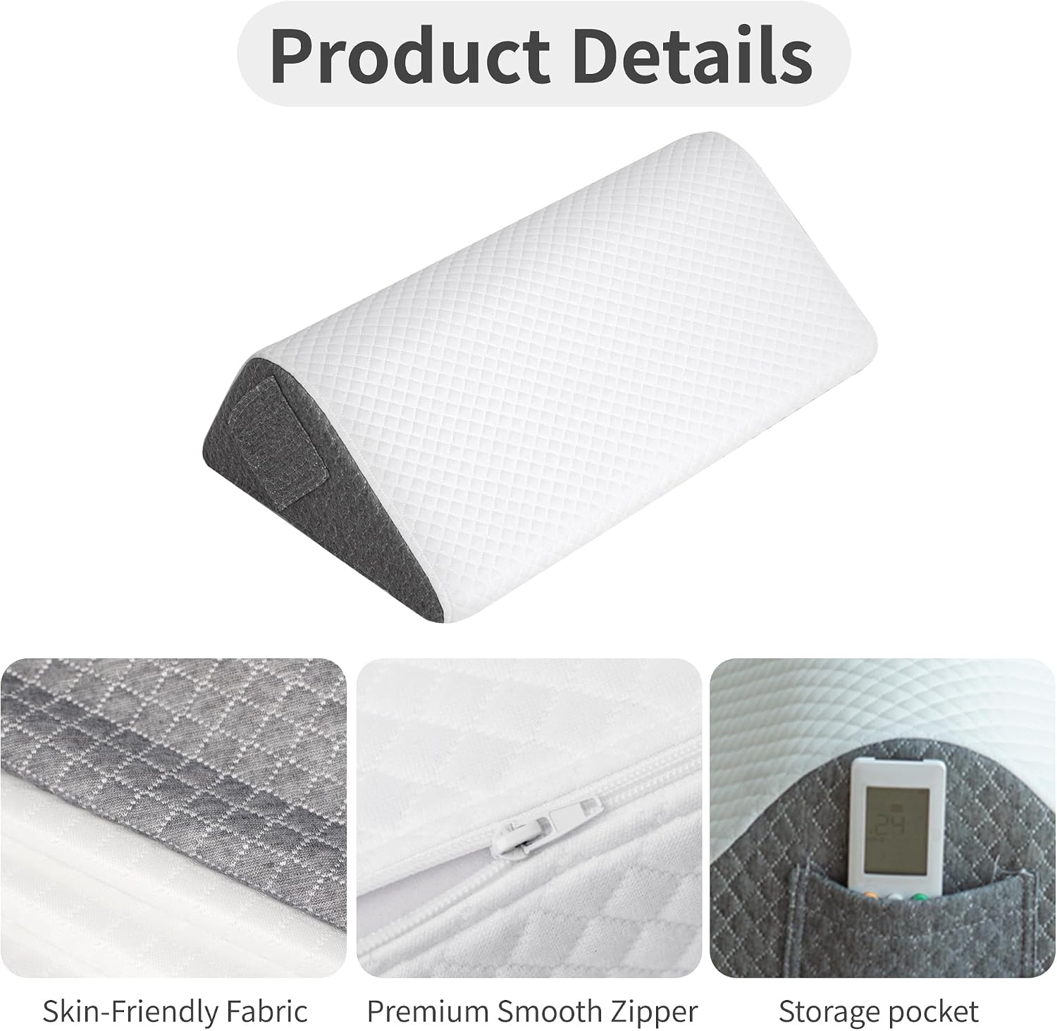 Knee Pillow for Back Sleeping, Leg Pillow Knee Wedge Pillow, Memory Foam Wedge Pillows for Legs Post Surgery, Triangle Pillow for Knee…