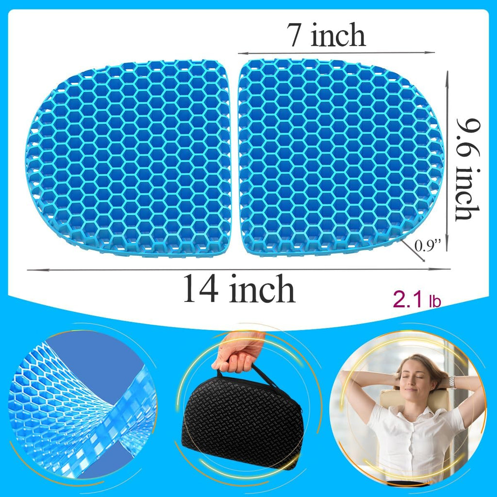 masteymoh Small Foldable Seat Cushion 0.9-Inch Thick, 14 x 9.6 Inches Portable Cooling Gel Seat Cushion for Pressure Relief, Light Seat Cus…