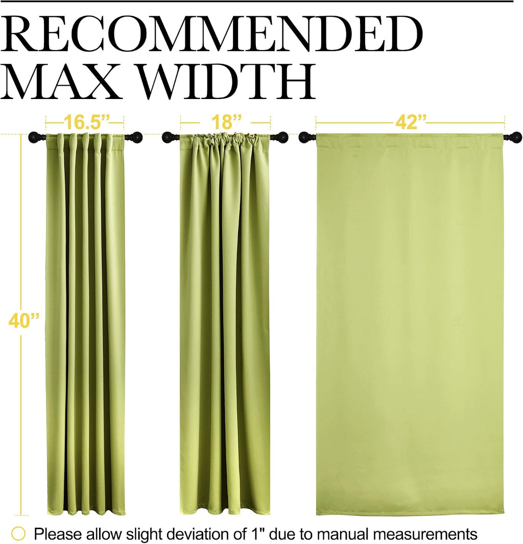 NICETOWN Blackout Window Curtains for Camper - (Fresh Green Color) 42x40 Inch, 2 Panels Set, Thermal Insulated Room Darkening Blackout…