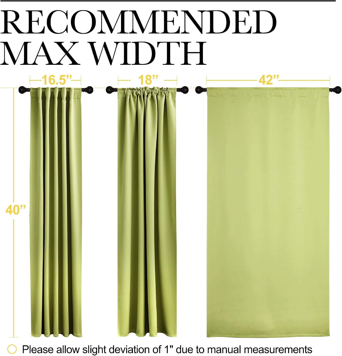 NICETOWN Blackout Window Curtains for Camper - (Fresh Green Color) 42x40 Inch, 2 Panels Set, Thermal Insulated Room Darkening Blackout…