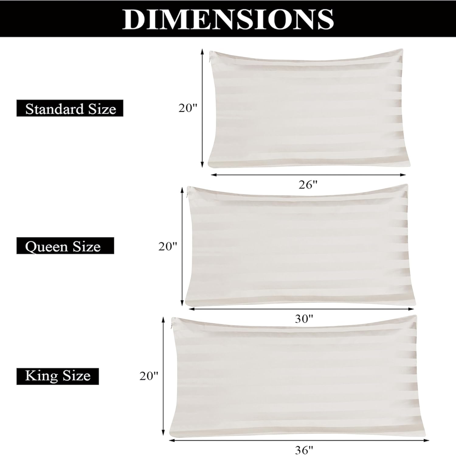 ShunjieHome 4 Pack 100% Egyptian Cotton King Pillow Protector with Hidden Zipper, 400 Thread Count Pillow Covers, Sateen Weave Cooling Bed…