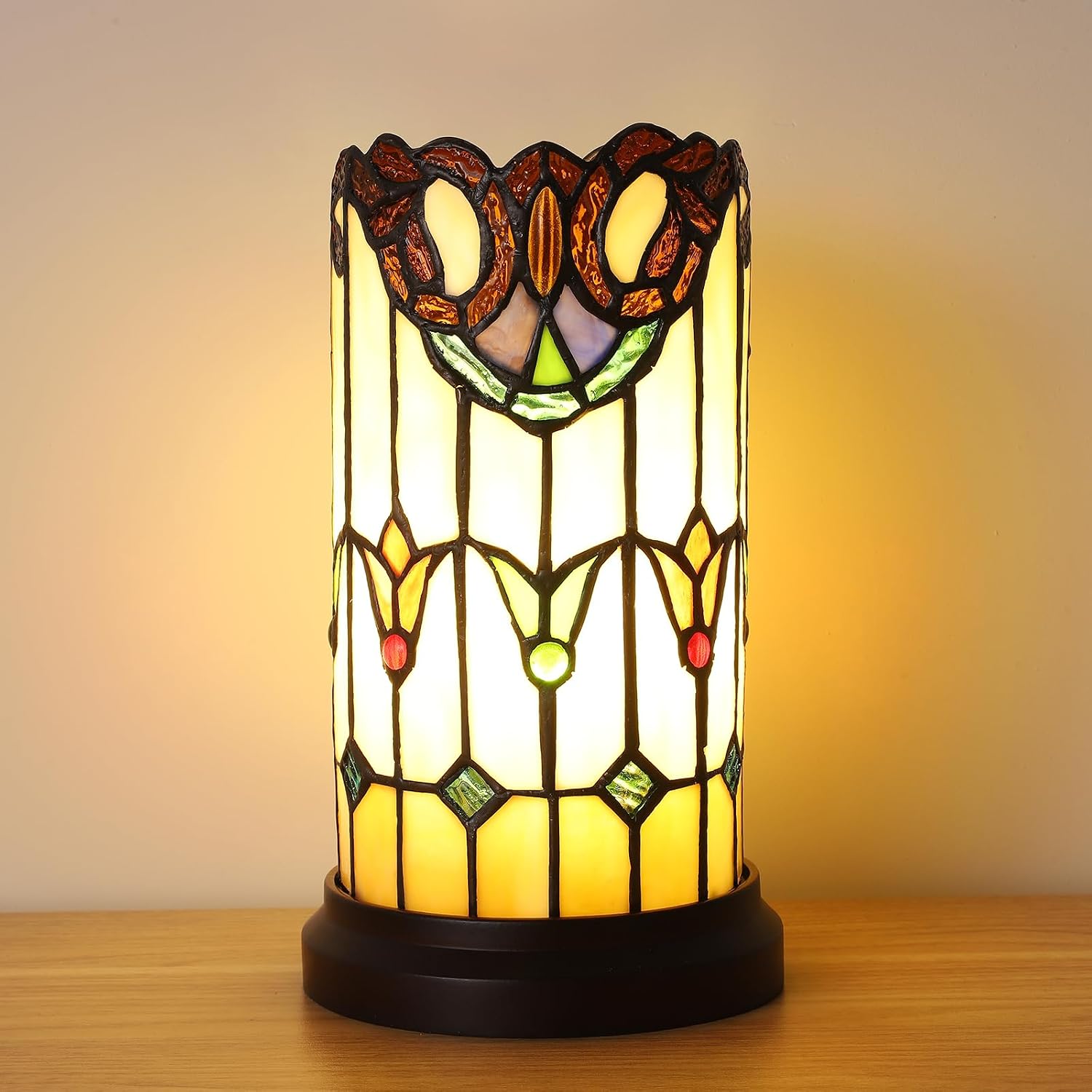 Tiffany Style Table Lamp For Bedroom Blue Dragonfly Stained Glass Nightstand Bedside Night Lamp Party Light Hand-made Art Home Deco…