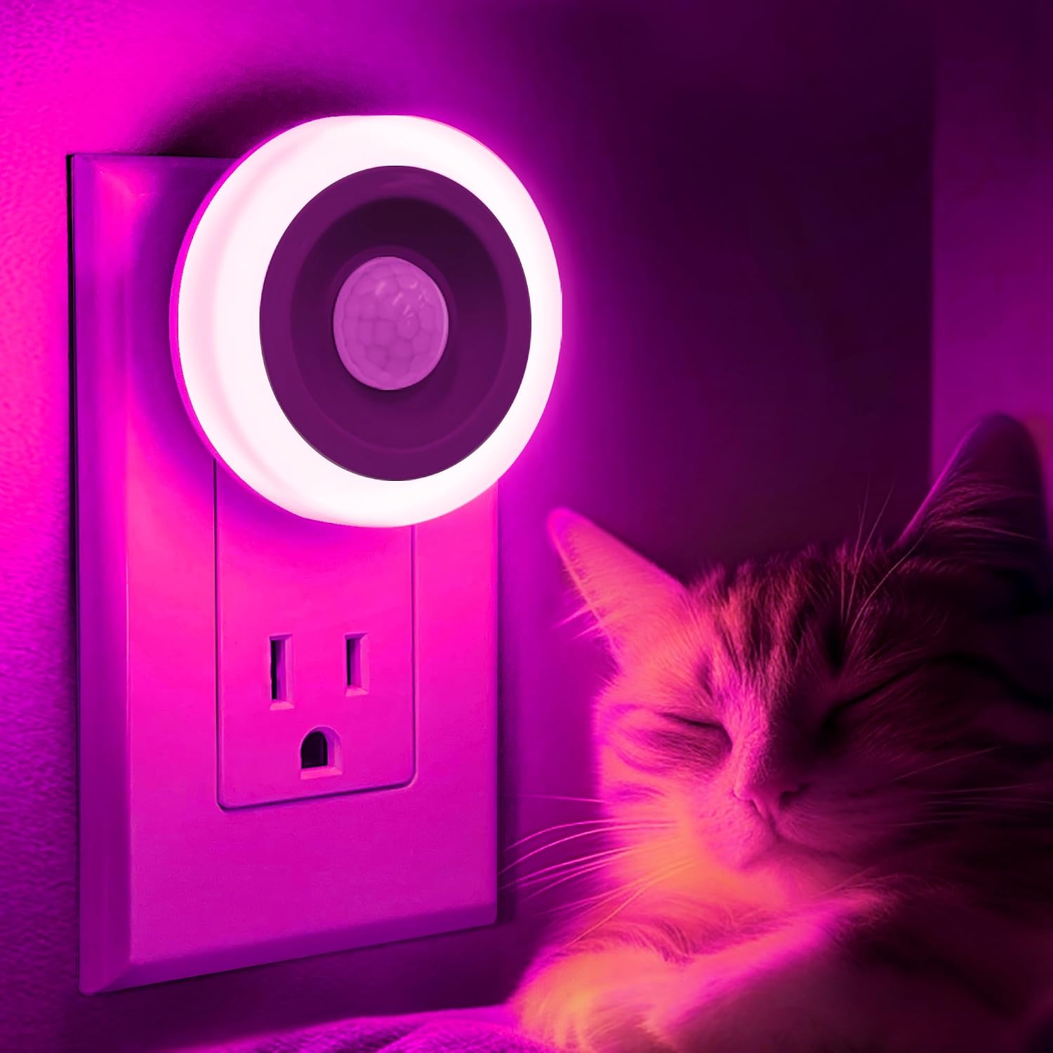 Briignite Motion Sensor Night Light Purple, [2 Pack] Night Lights Plug into Wall, Auto On/Off Motion Activation Nightlight, Energy-Saving…