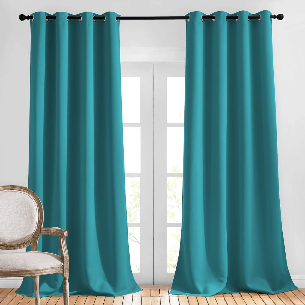 Nicetown Blackout Curtains & Drapes Extra Long 120" - Grommet Room Darkening Thermal Insulated Solid Grommet Window Treatment for Hall/Vill…