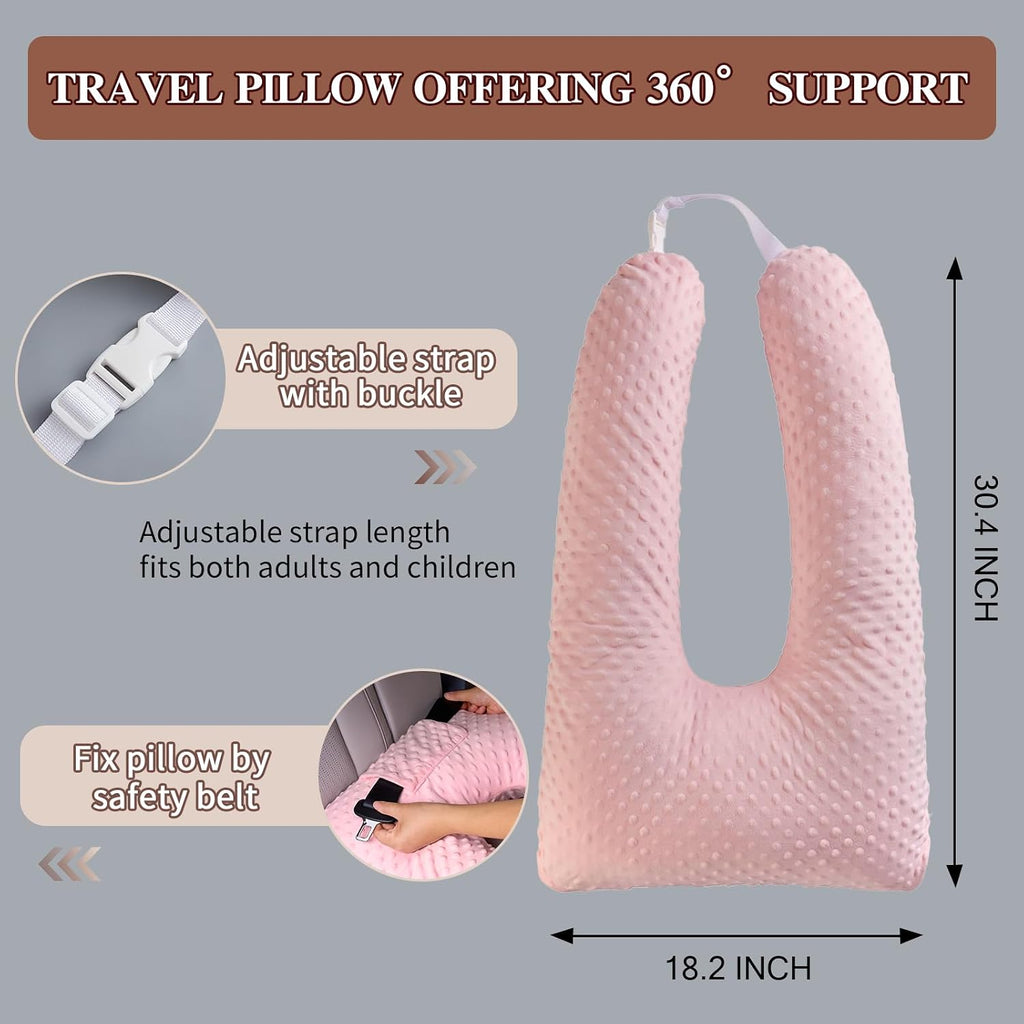 Travel Pillow for Kids Adult, Pillow for Car Sleeping Ultra Large U-Shaped with Removable Soft Cover Support Fix Neck and Body…