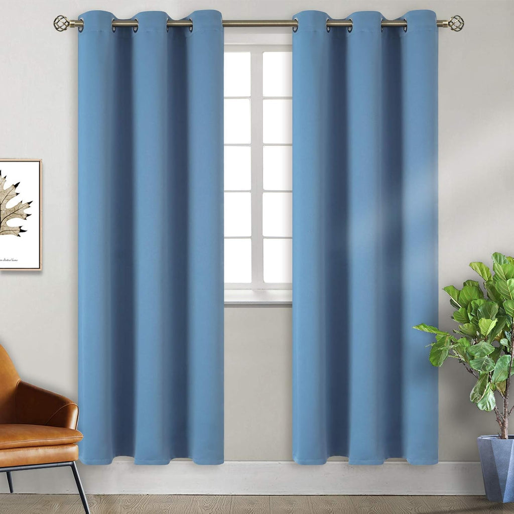 BGment Blackout Curtains for Bedroom - Grommet Thermal Insulated Room Darkening Curtains for Living Room, Set of 2 Panels (38 x 84 Inch, Fa…