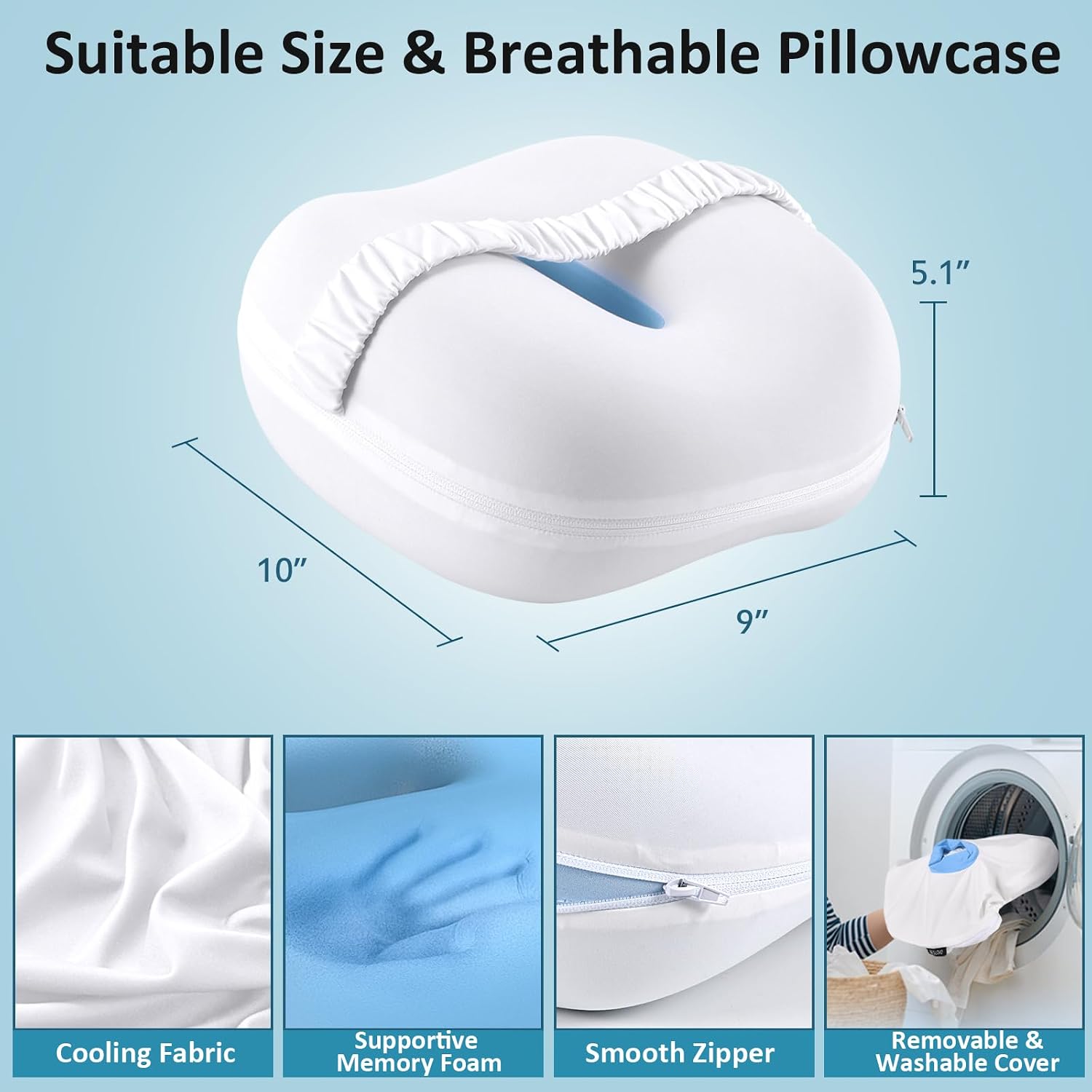 beslovo Side Sleeper Knee Pillow, Memory Foam Leg Pillow, Ergonomic Between Leg Pillow Eases Back Hip Pain, Spine Alignment Sciatica Relief…