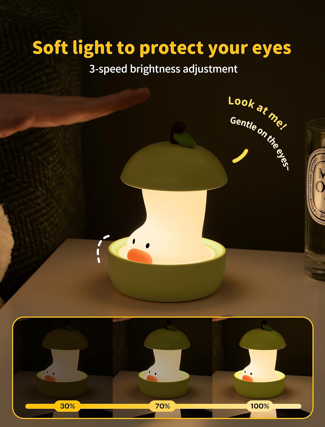 Night Light for Kids, Rechargeable Bedside Touch Lamp, Portable Dimmable Nightlight, Cute Nursery Night Lights, Funny Gifts for Baby…