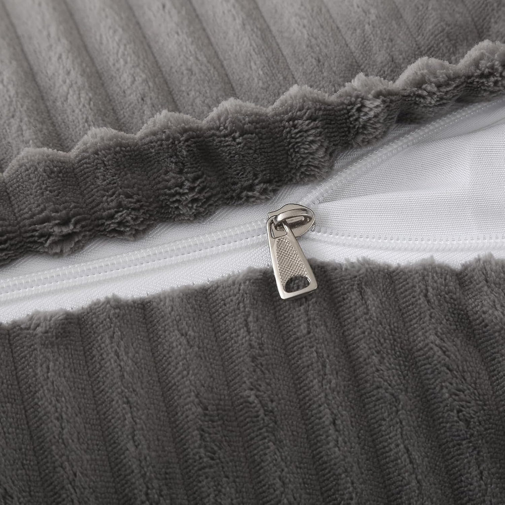 Corduroy Wedge Reading Pillow for Bed, 3 Sizes, 4 Colors for Bed, Sofa, Office Chair (Grey, Medium 19 * 16 * 7in)