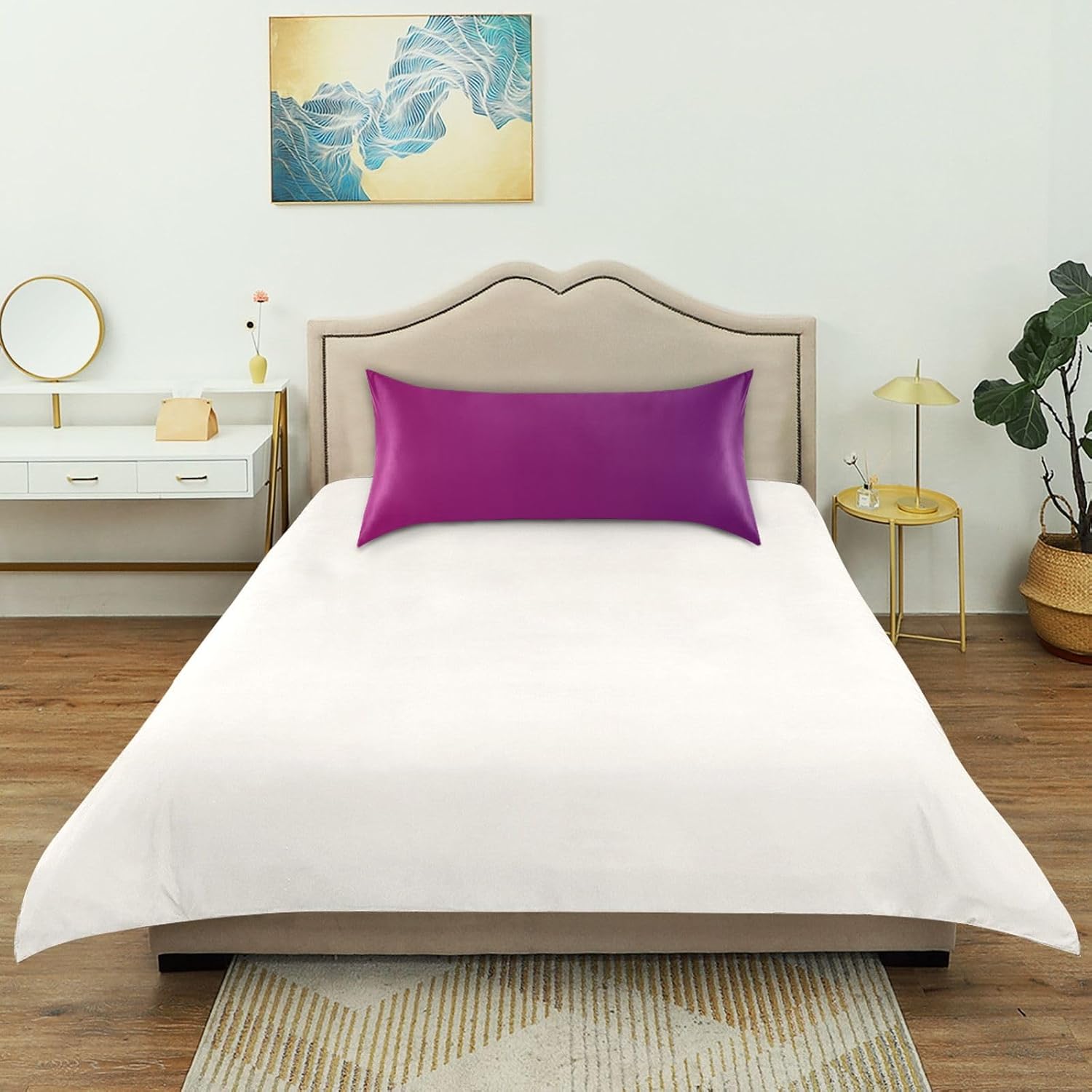 Purple Gradient Color Pillow Covers Silk Pillowcase for Hair and Skin Soft Breathable Cooling Satin Pillowcase King Size Pillow Case for…