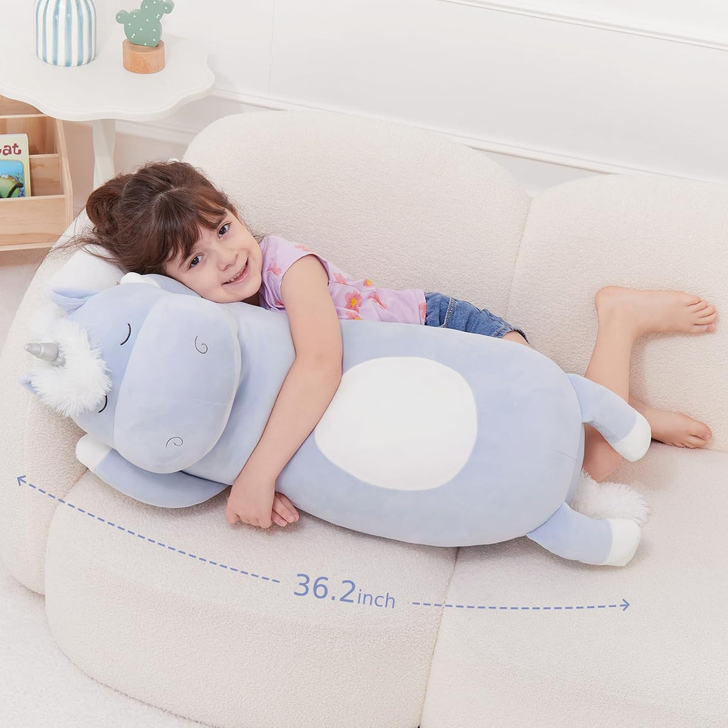 MorisMos Unicorn Body Pillow, 36.2'' Plush Unicorn Stuffed Animal, Super Soft Animal Pillow for Girl Kid, Giant Stuffed Animal Gifts for…