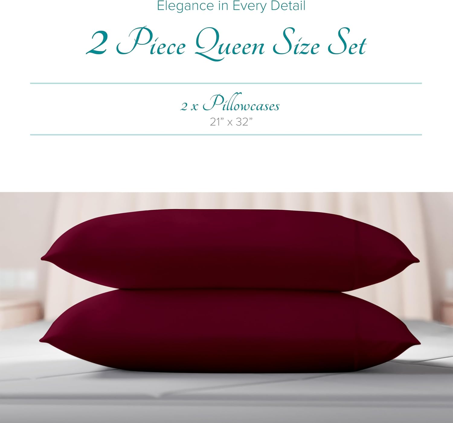 Carressa Linen 100% Egyptian Cotton Standard/Queen Size Pillow Cases Set of 2-800 Series Tulips Collection Queen Pillow Cover for…