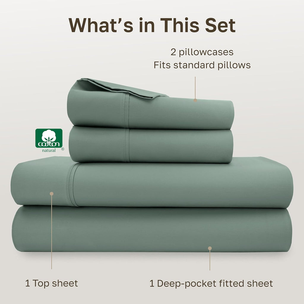CaliforniaDesignDen California Design Den Soft 100% Cotton Bed Sheets Full Size Set, 400 Thread Count Good Housekeeping Award Winner, Silky…