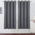 Lemomo Grey Thermal Blackout Curtains/52 x 72 Inch/Set of 2 Panels Room Darkening Curtains for Bedroom 72 Inch Grey
