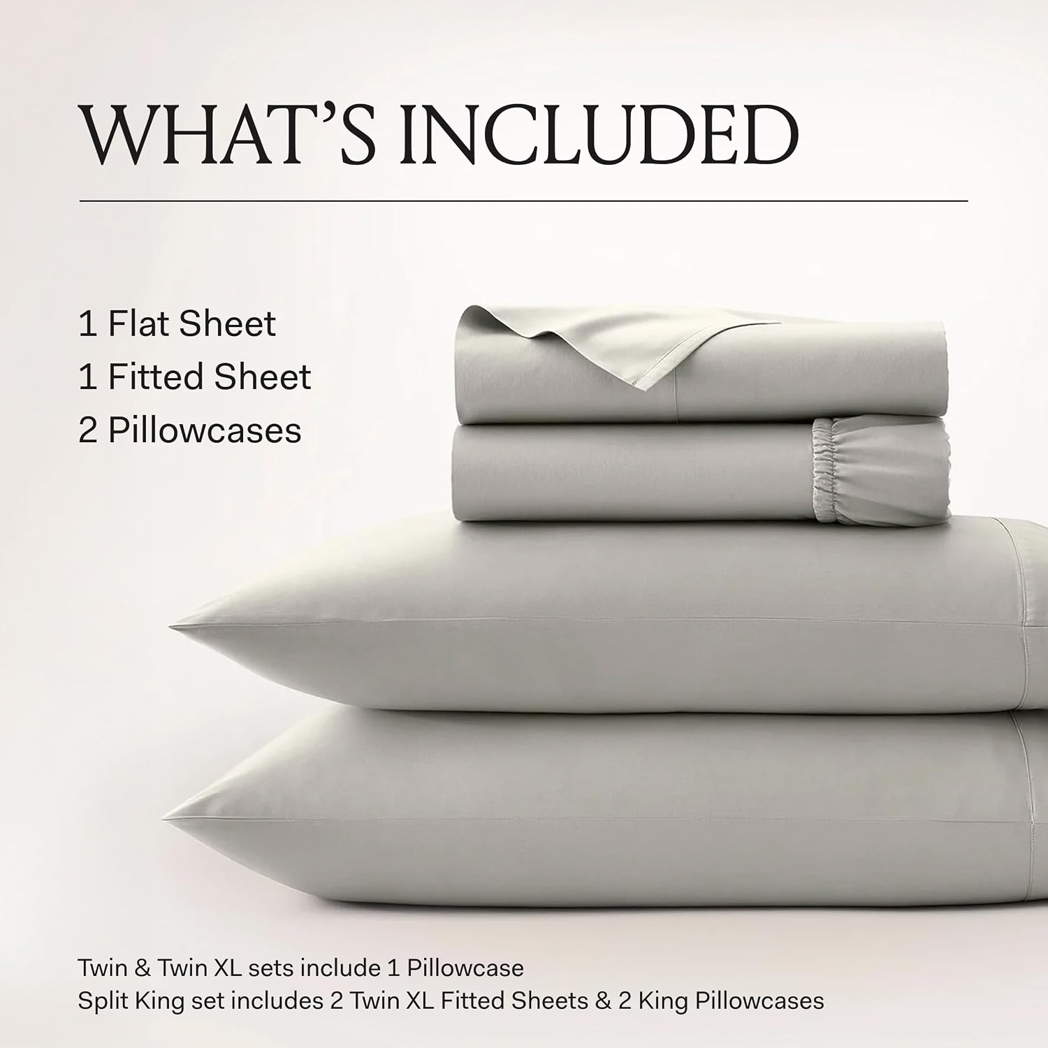 BollBranch BOLL & BRANCH Percale Hemmed Sheet Set - Cooling Breathable Bed Sheets for Hot Sleepers - Split King, Mineral - Luxury 100% Orga…