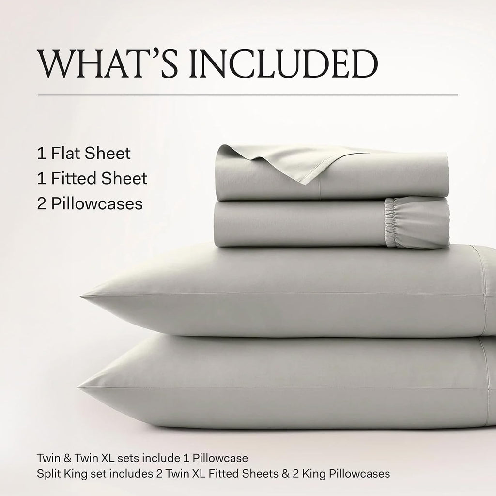 BollBranch BOLL & BRANCH Percale Hemmed Sheet Set - Cooling Breathable Bed Sheets for Hot Sleepers - King + Standard, White - Luxury 100% O…