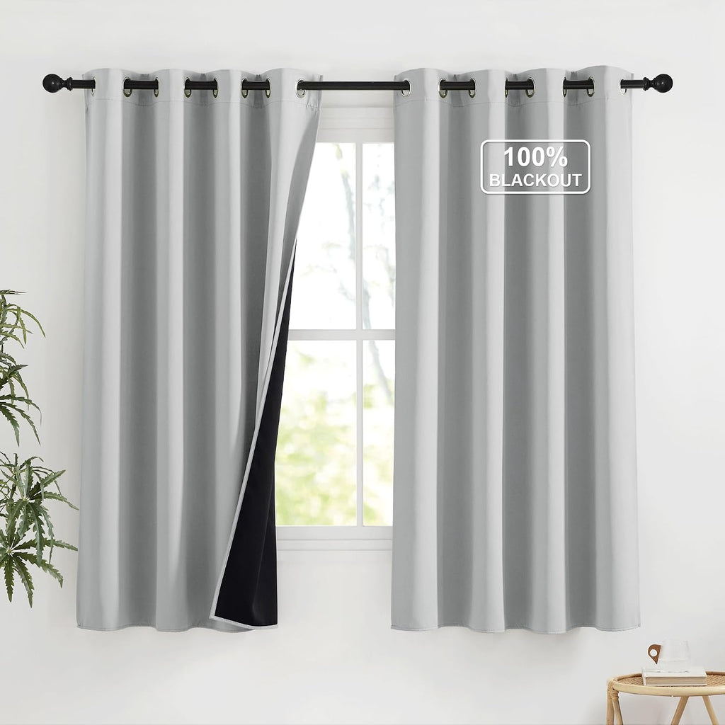 NICETOWN Blackout Curtains for Kitchen, Thermal Insulated Short Curtains for Living Room Window Blinds, Grommet Room Darkening Smart…