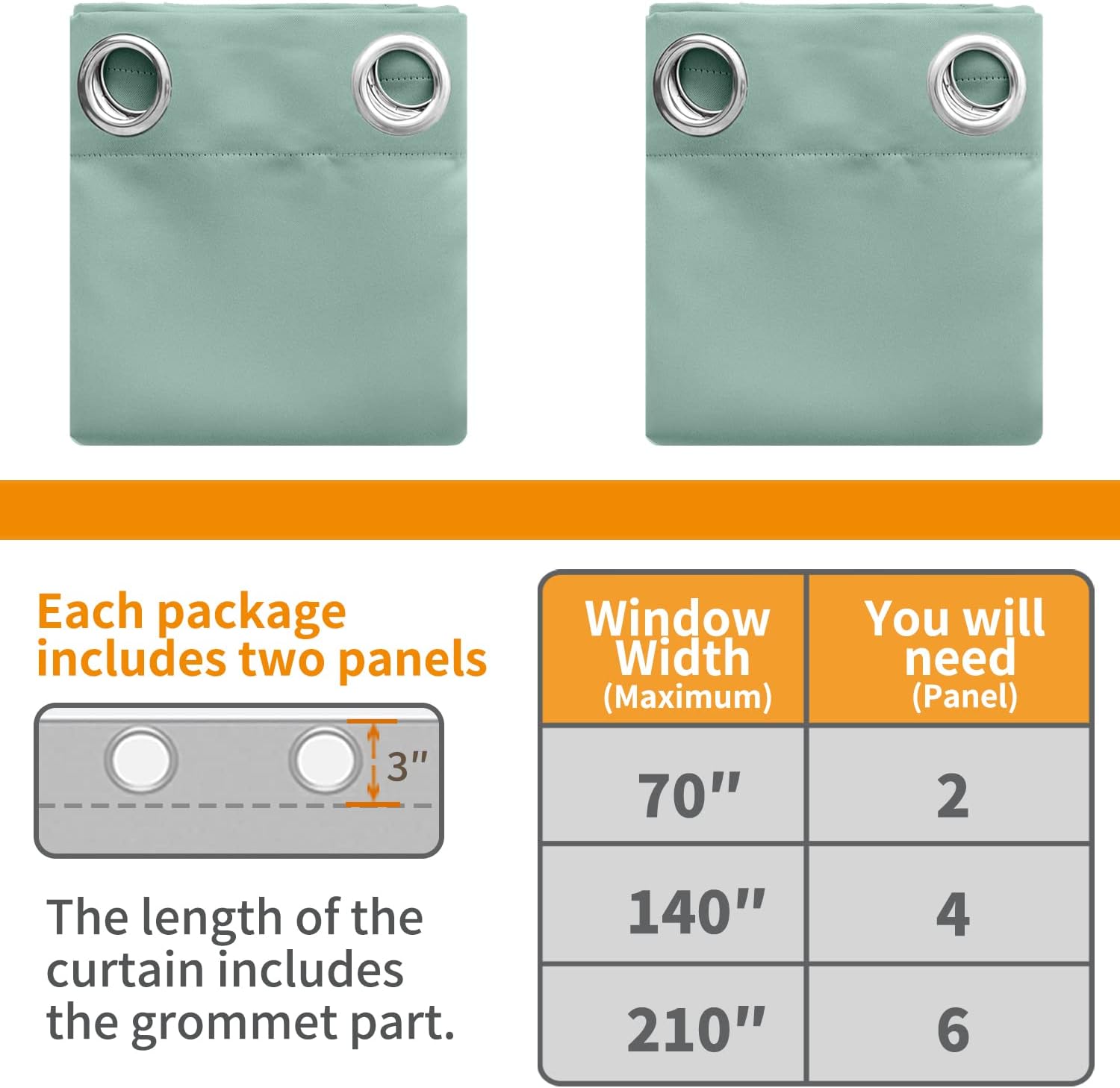YoungsTex Sage Green Blackout Curtains 90 Inch Length for Bedroom - Thermal Insulated with Grommet Room Darkening Long Window Drapes Privac…