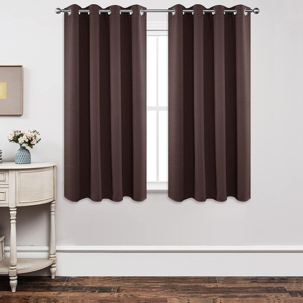 Joydeco Blackout Curtains 63 Inch Length 2 Panels Set, Thermal Insulated Long Curtains& Drapes 2 Burg, Room Darkening Grommet Drapes for Li…
