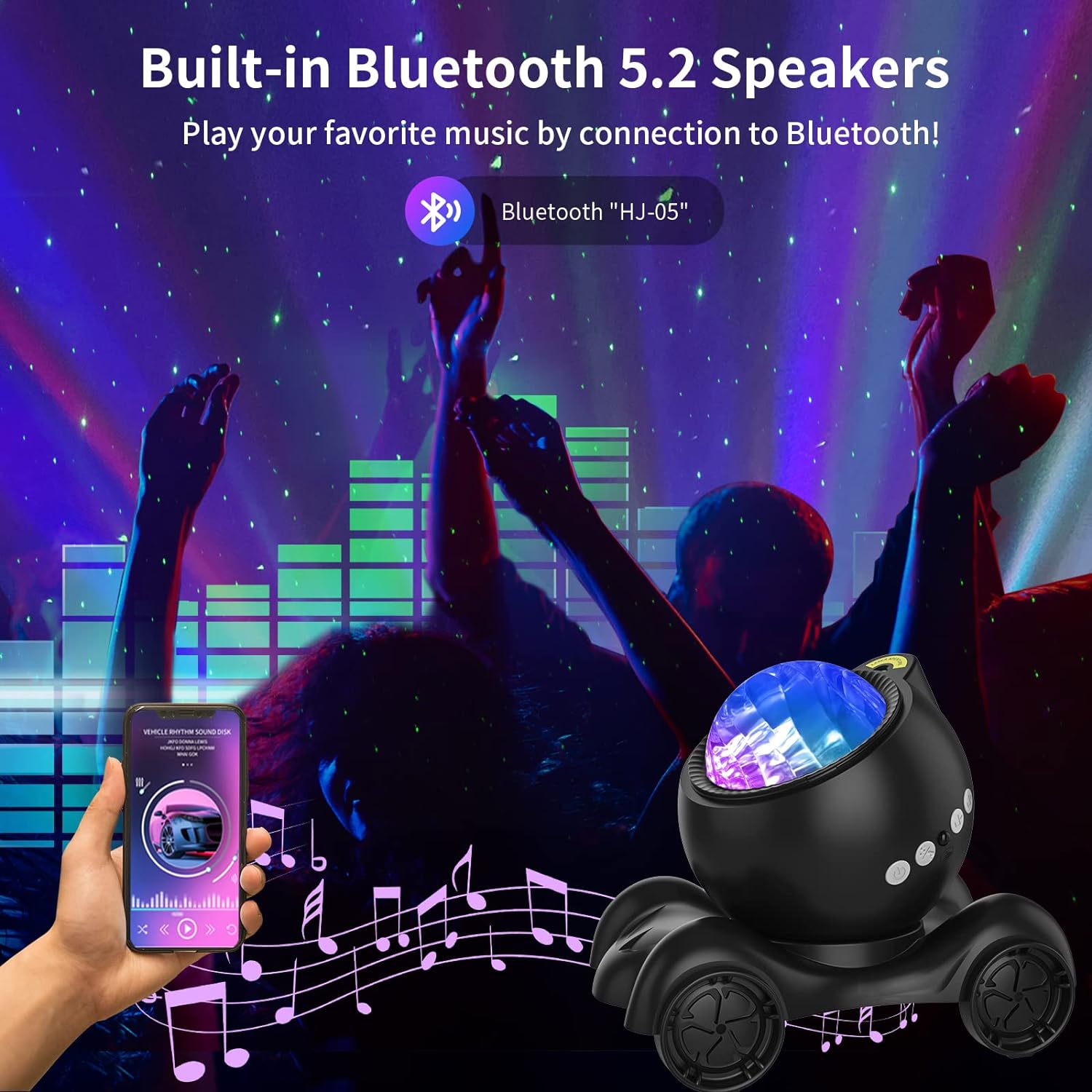 ENOKIK Northern Light Projector, Aurora Star Projector Built-in Bluetooth Speaker, White Noise Machine for Kids Adults, Galaxy Light for…