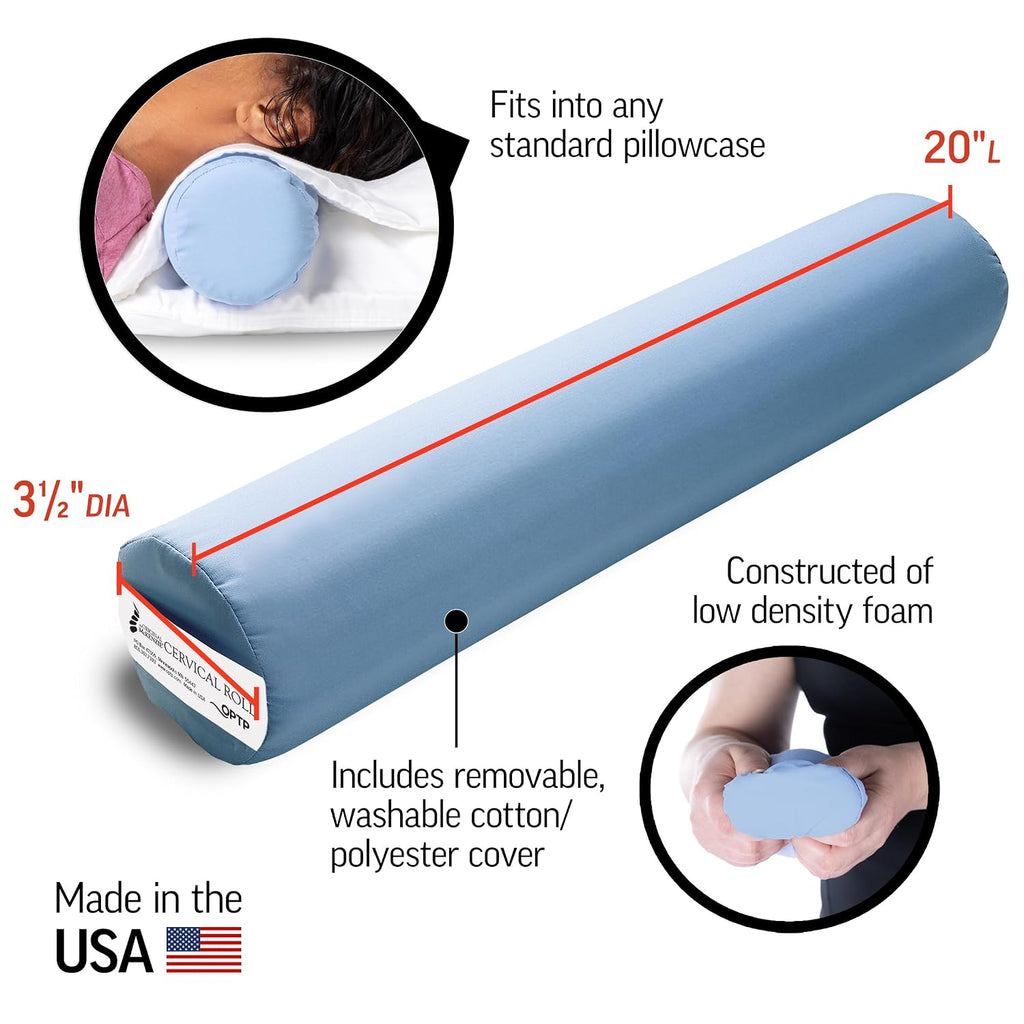 Optp The Original McKenzie Cervical Roll, 20" Neck Support Pillow to Relieve Neck and Back Pain - Round Pillow for Improved Sleeping Suppor…