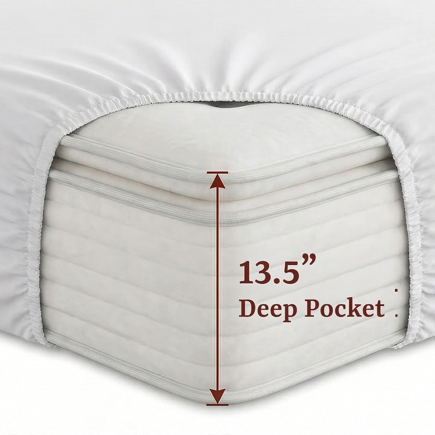 Perupima Peru Pima 285 Thread Count Percale King Sheet Set - 100% Peruvian Pima Cotton, 4 Piece (Flat, Fitted, 2 Pillowcases) - Cooling, Cr…
