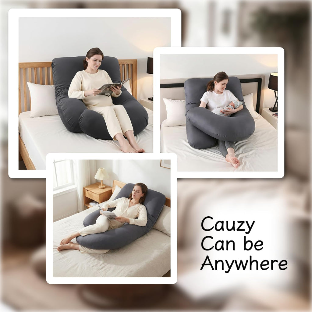 ALLOPERA Pregnancy Pillow, Full Body 57 Inch Maternity Pillow with Removable Washable Cover - Sleep Support for Legs, Back, Neck…