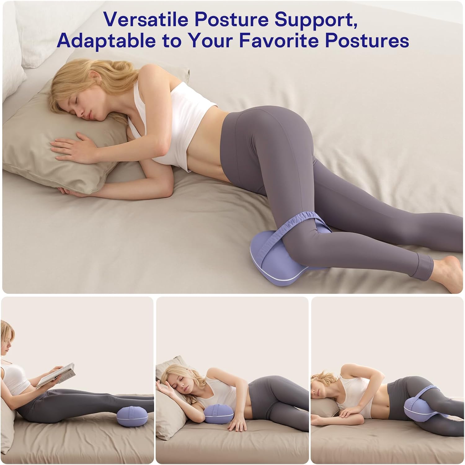 Knee Pillow for Side Sleepers - Smooth Spine Alignment Pillow, Memory Foam Knee Pillows for Back Hip Pain, Spine Aligning, Sciatica…