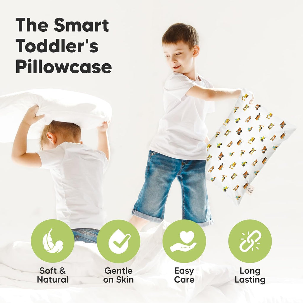KeaBabies Toddler Pillowcase 13"x18" - Organic Cotton Toddler Pillowcase for Kids, Boys, Girls, Soft & Durable Cotton Cover for Miniature…