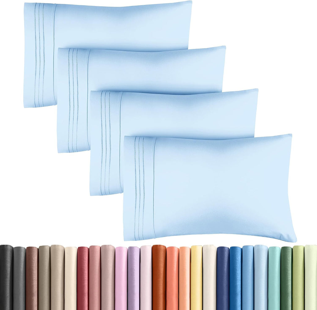 Queen Pillow Cases Set of 4 - Ultra Soft Hotel Quality Pillowcase Covers - Comfy, Cozy & Wrinkle Free - Shrink, Stain & Fade Resistant…