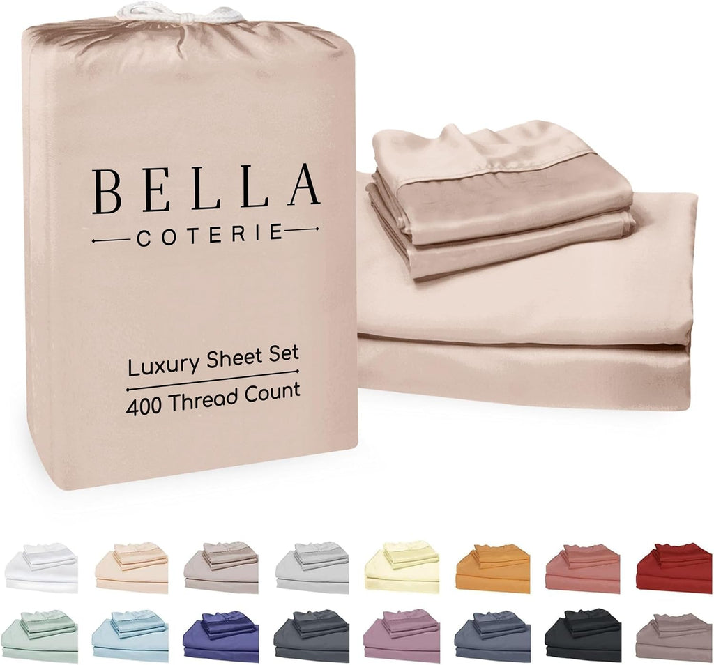 Bella Coterie Luxury Bamboo Viscose 34” Split Top King Size Sheet Set | 1 Fitted Sheet for Sleep Number & Adjustable Beds | 100%…