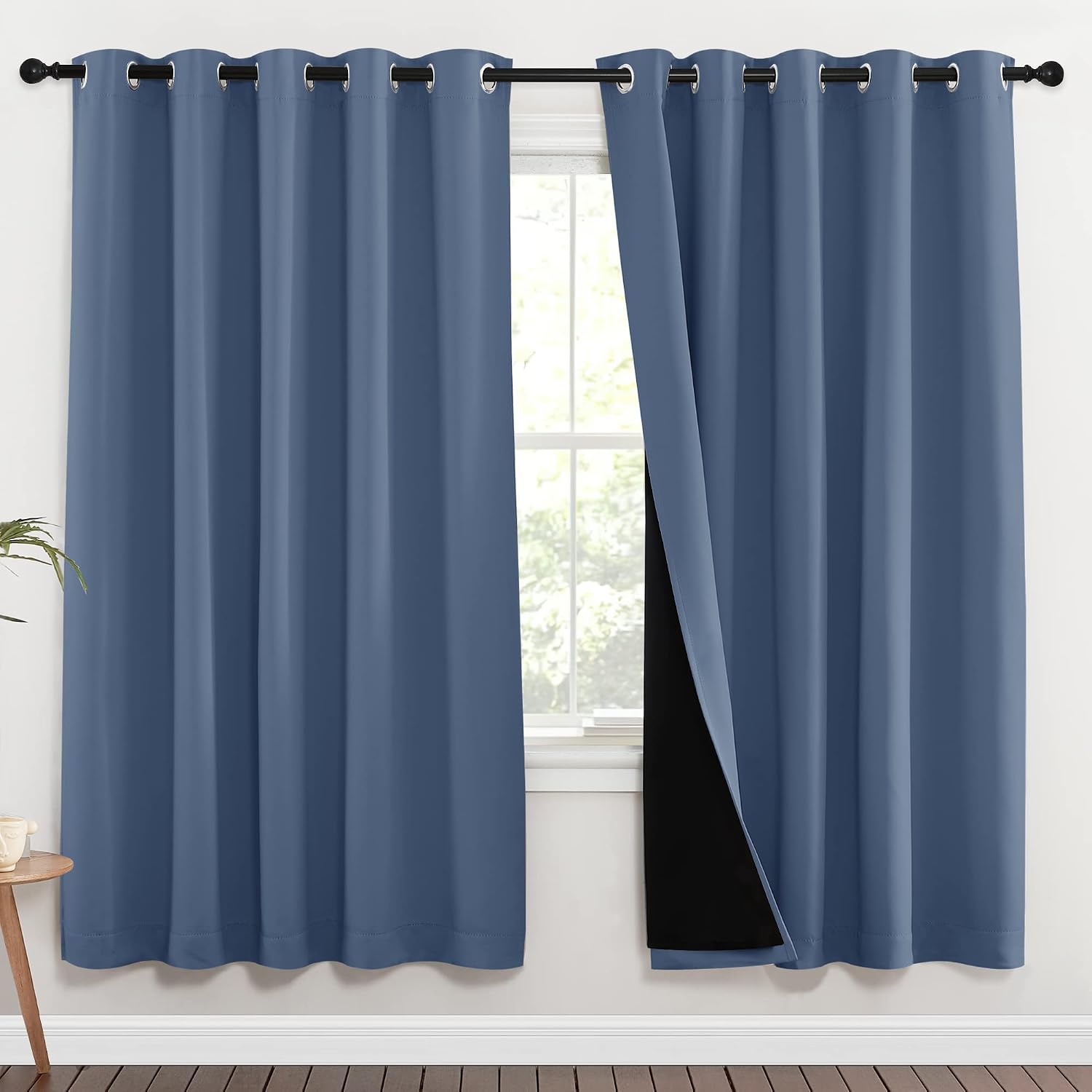Nicetown Full Shade Curtain Panels 72 inches Long, Pair of Energy Smart & Noise Blocking Out Blackout Drapes for Guest Room Window, Thermal…