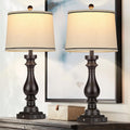 Cinkeda 29" Tall Table Lamp for Living Room Set of 2, Farmhouse Vintage Bedside Nightstand Lamps with USB C+A Ports & AC Outlet,3-Way…