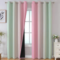 Estelartextiler Estelar Textiler Sage Green and Pink Blackout Curtains 84 Inches Long for Living Room, Thermal Insulated Ombre Full Light B…