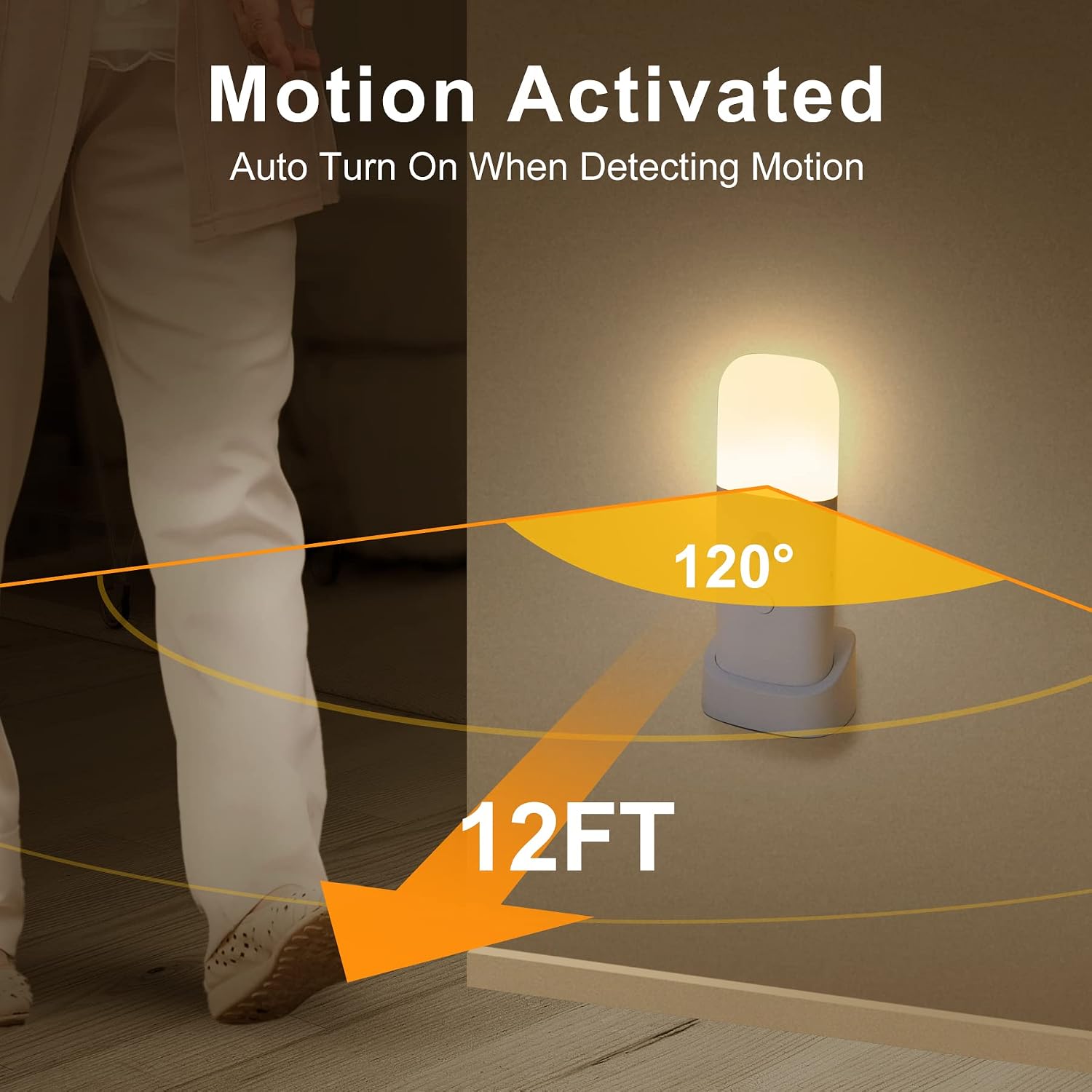 YELKO Rechargeable Motion Sensor Night Light, Battery Operated nightlights, Dimmable Motion Sensor Light Indoor, Cordless Motion…