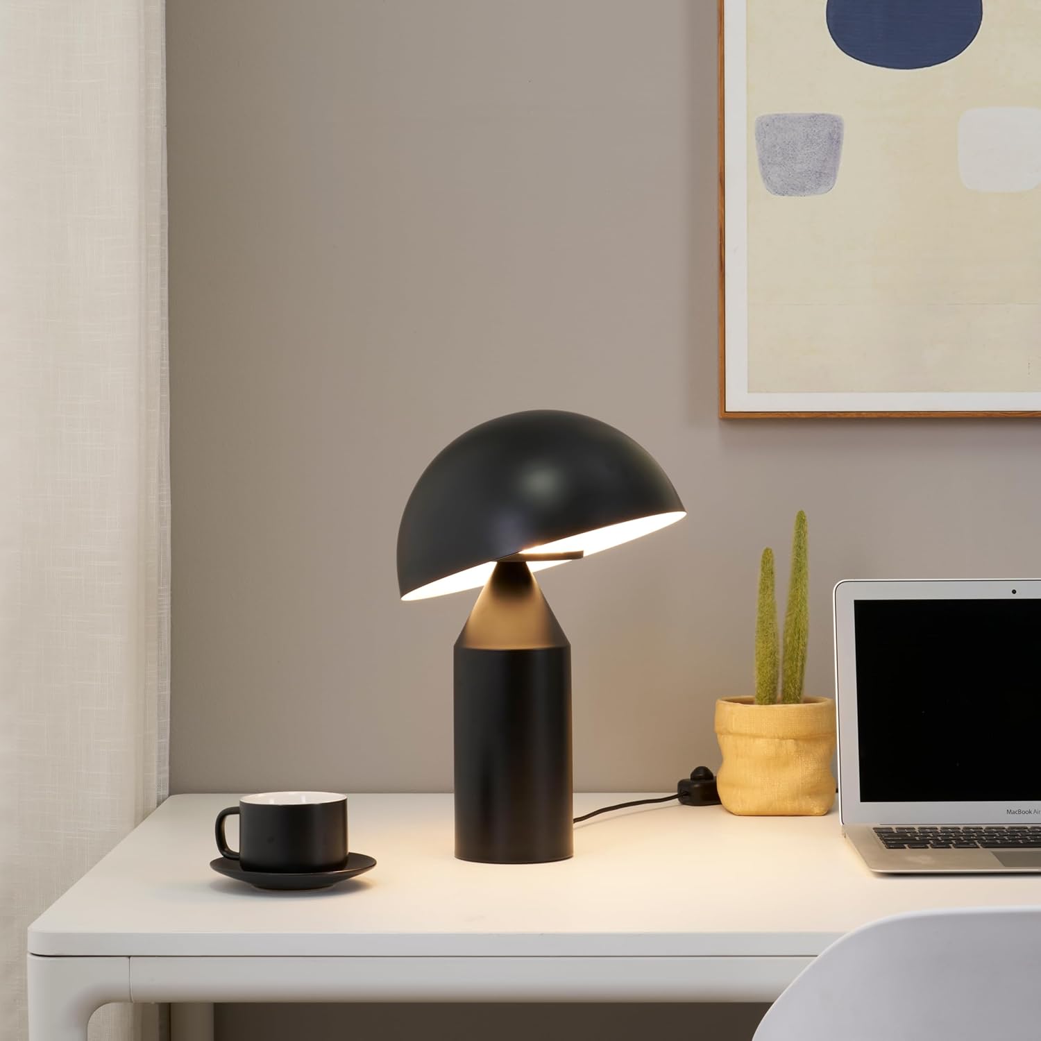 Brightech Venus 14" Globe Table Lamp – Modern Mid-Century Lamp with Golden Metal Shade – Nightstand, Bedside, Desk & Accent Table…