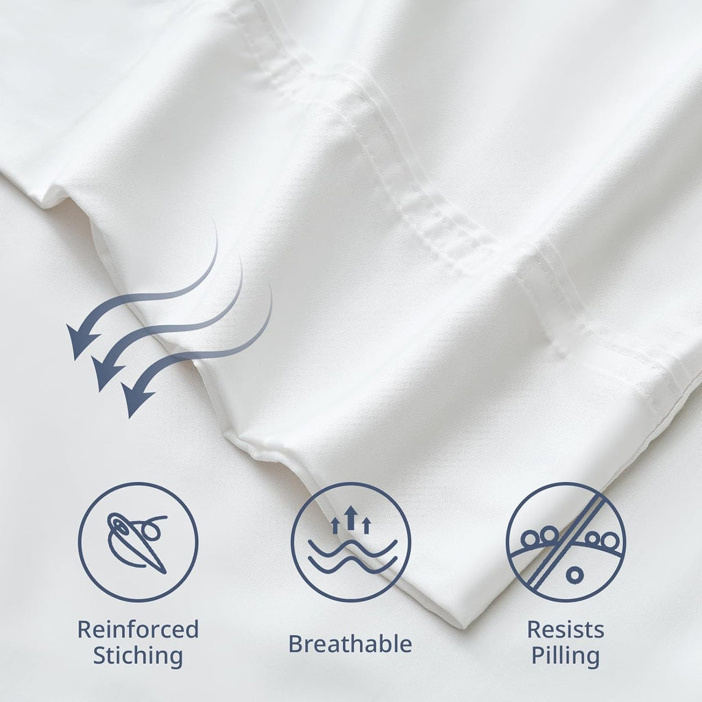 Krimano Standard Pillow Cases, Derived from Bamboo Viscose, Cooling Pillowcases, Breathable & Wicking Pillow Covers for Hot Sleepers, Envel…