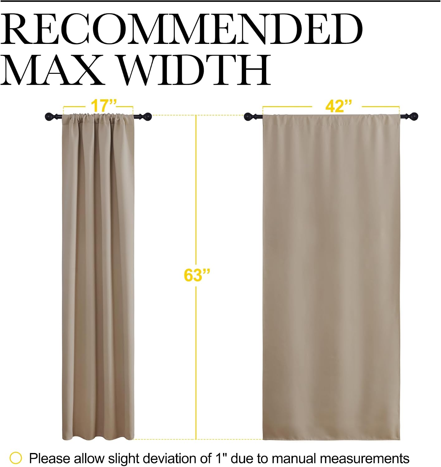NICETOWN 2 Panels Blackout Curtains, Rod Pocket Thermal Insulated Curtains for Bedroom, Room Darkning Shading Blinds Modern Home…