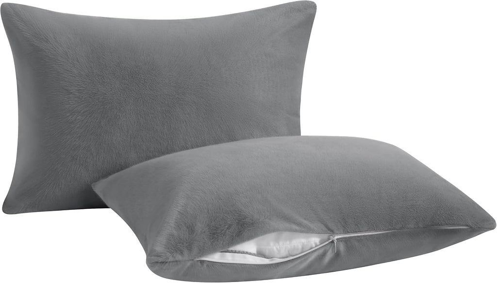 Ntbay 2 Pack Pillows with Velvet Pillowcases, Soft Cotton Down Alternative 13x18 Zippered Pillows for Sleeping in Crib Bed - Machine Washab…