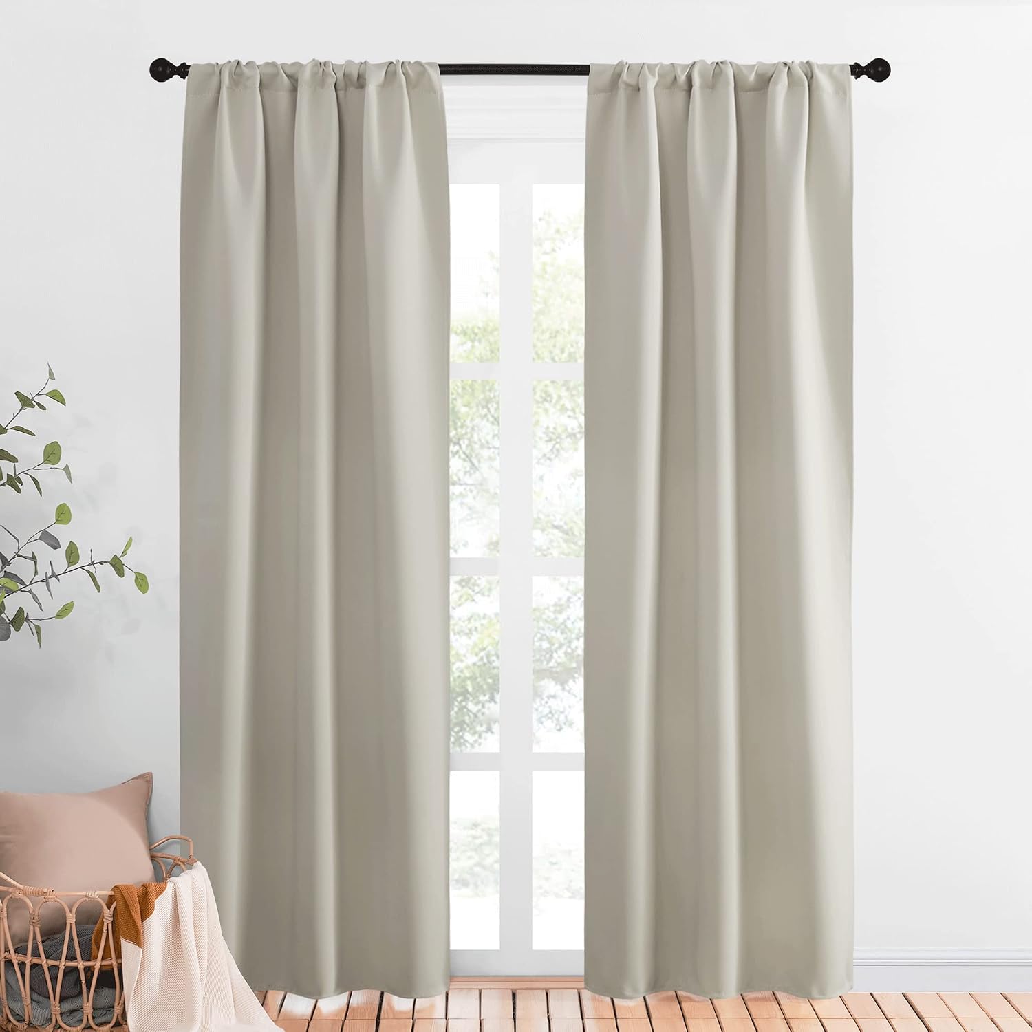 Nicetown Blackout Curtains for Living Curtains, Room Darkening Window Curtain Panels, easy maintenance Solid Thermal Insulated…