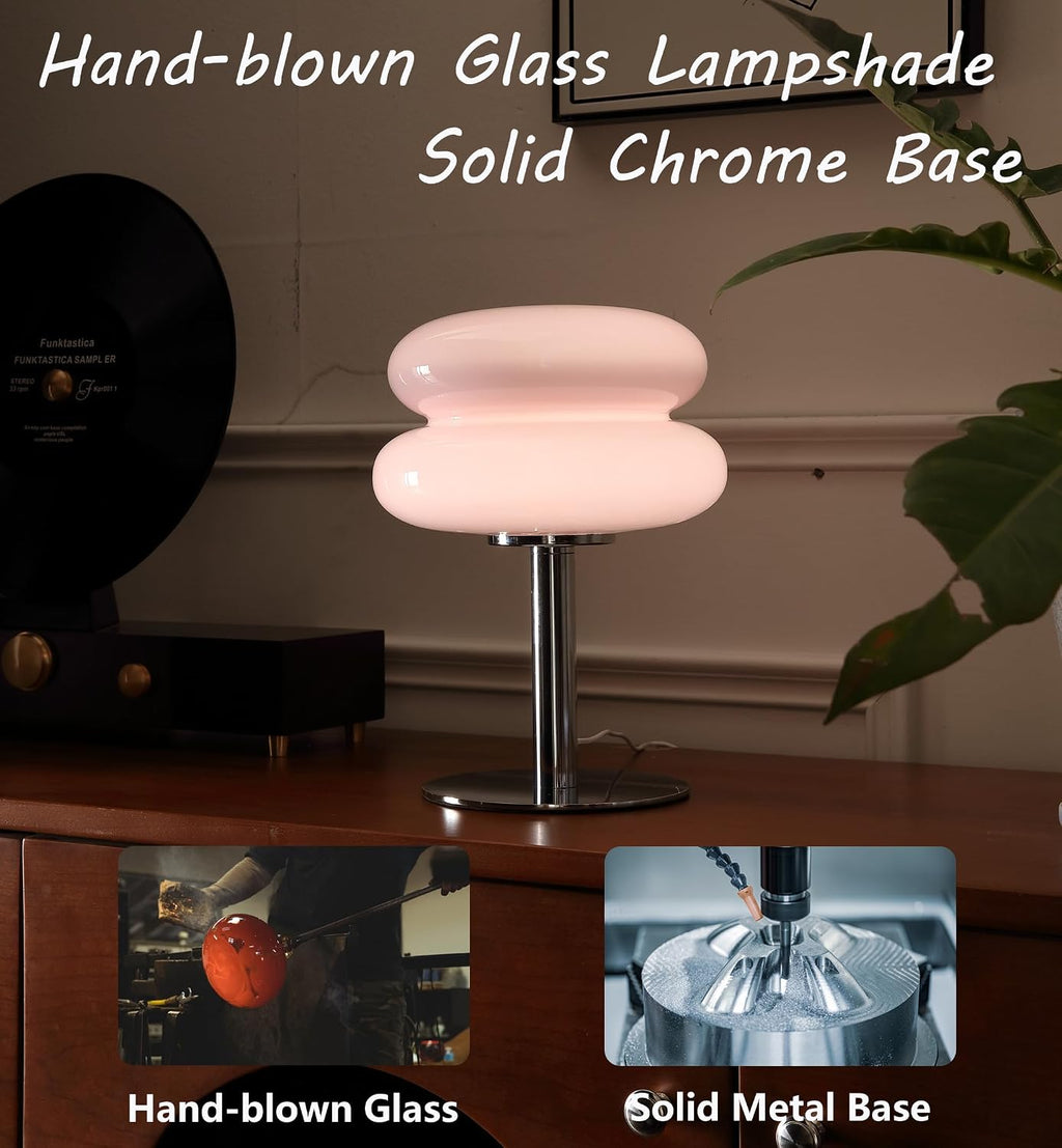 Glivpny Mushroom Lamp Table Lamp for Night Stands, Mid Century Modern Desk Lamps for Bedroom, Vintage Dimmable Bedside Small Cute Lamps…