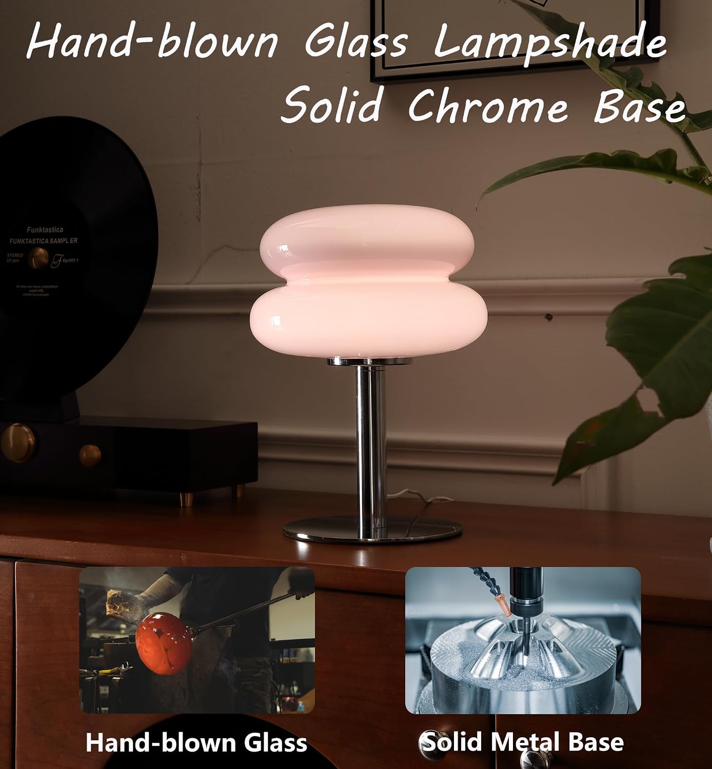 Glivpny Mushroom Lamp Table Lamp for Night Stands, Mid Century Modern Desk Lamps for Bedroom, Vintage Dimmable Bedside Small Cute Lamps…