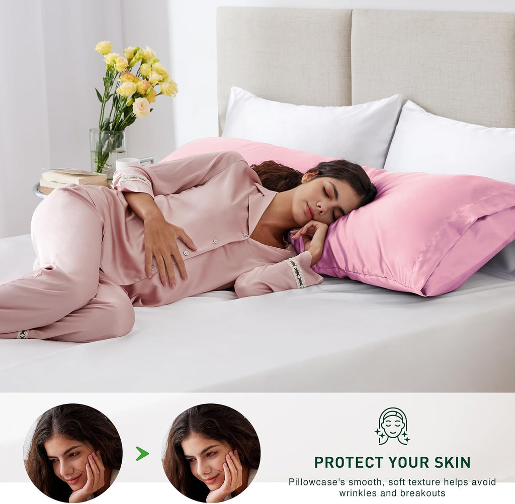 Lovescabin Love's cabin Satin Body Pillowcase 20x54, Cooling Pillow Cover for Hair and Skin, Silky Smooth with Envelope Closure, Similar to…