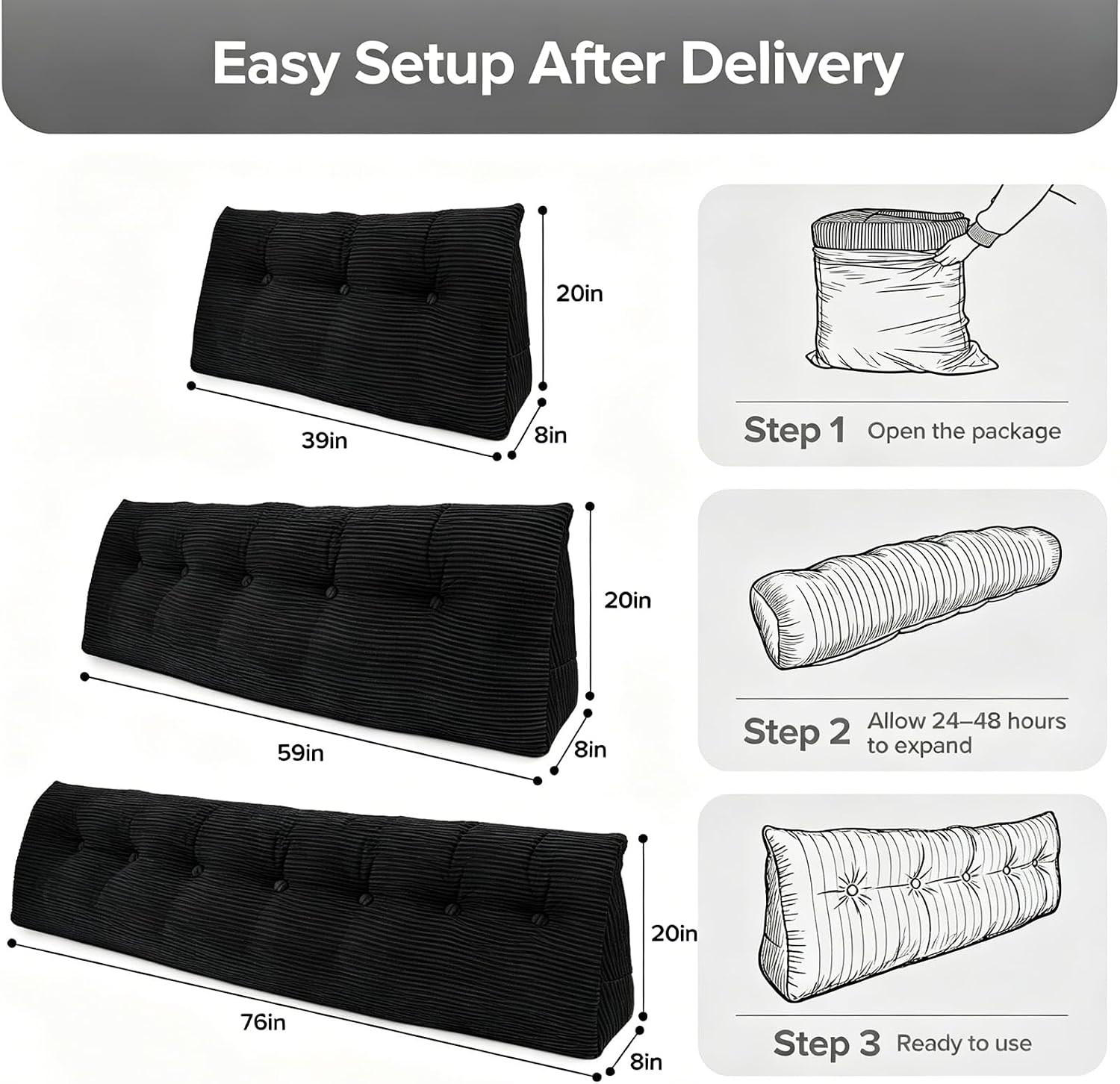 Royal Choice Headboard Pillow for Sitting Up in Bed, Queen Size Backrest Triangle Reading Pillow for Daybed, Supportive Bed Back Pillow for…
