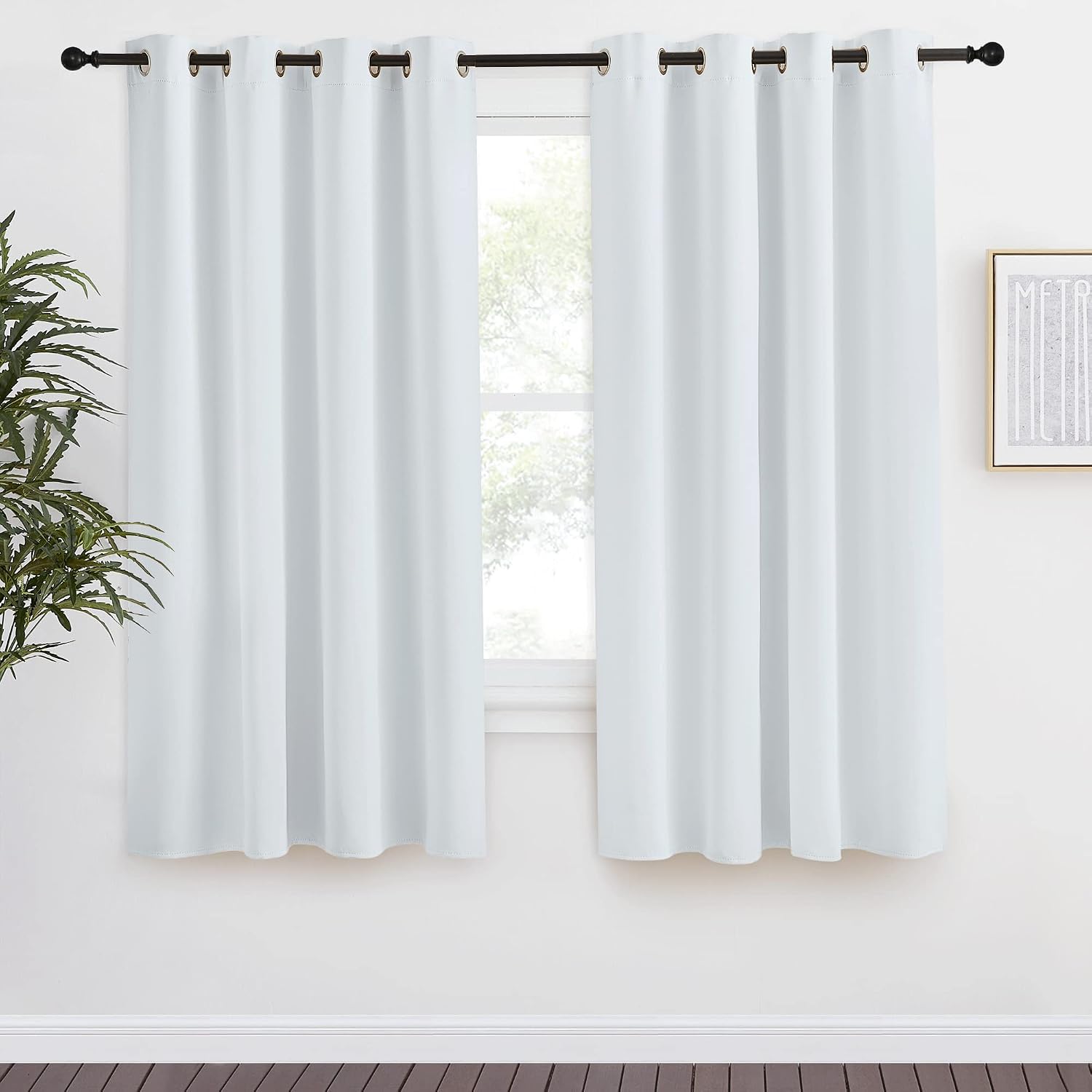 NICETOWN Room Darkening Window Curtain Panel, 55x68 inches, 1 Pack, Cloud Grey Color, Solid Thermal Insulated Blind Privacy Drape for…